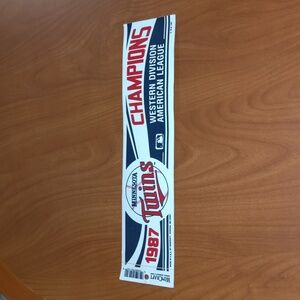 1987 Minnesota Twins Western Division AL Champs Bumber Sticker Decal